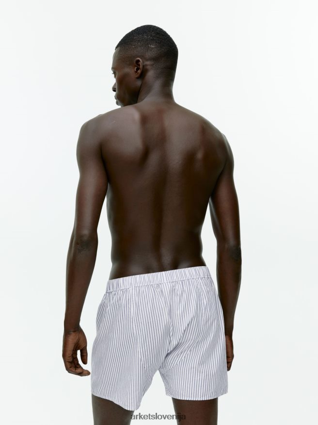 oblačila sl ARKET moški tkane bombažne boksarice, komplet 2 kom temno modra/črtasta 6X02XV1232
