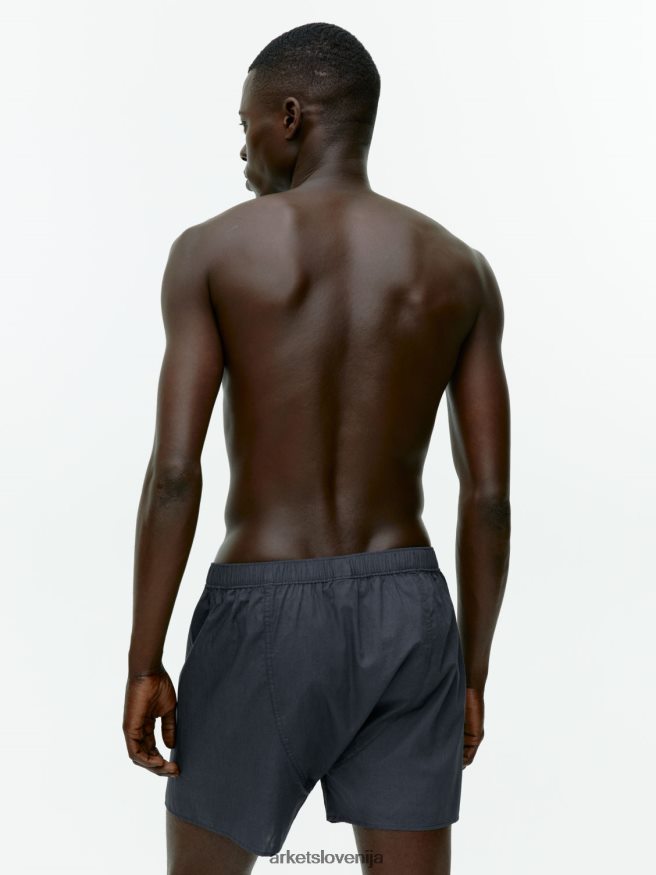 oblačila sl ARKET moški tkane bombažne boksarice, komplet 2 kom temno modra/črtasta 6X02XV1232