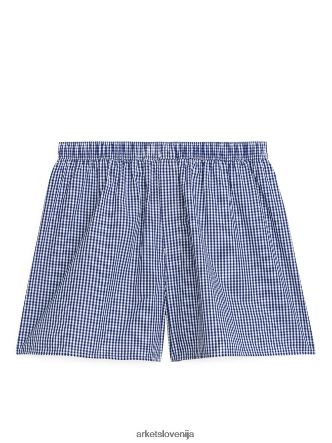 oblačila sl ARKET moški tkane bombažne boksarice, komplet 2 kom temno modro karirano 6X02XV1230