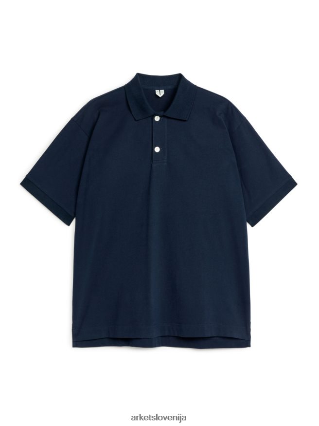oblačila sl ARKET moški bombažna polo majica temno modra 6X02XV1028
