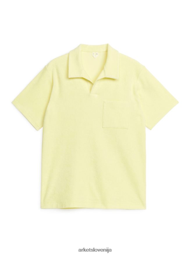 oblačila sl ARKET moški bombažna polo majica z brisačo rumena 6X02XV1017