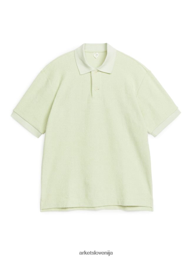 oblačila sl ARKET moški brisačo polo majico pistacija 6X02XV1040