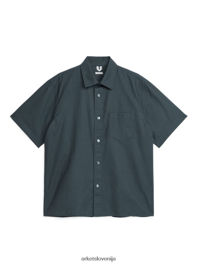 oblačila sl ARKET moški lahka oxford srajca temno siva 6X02XV956