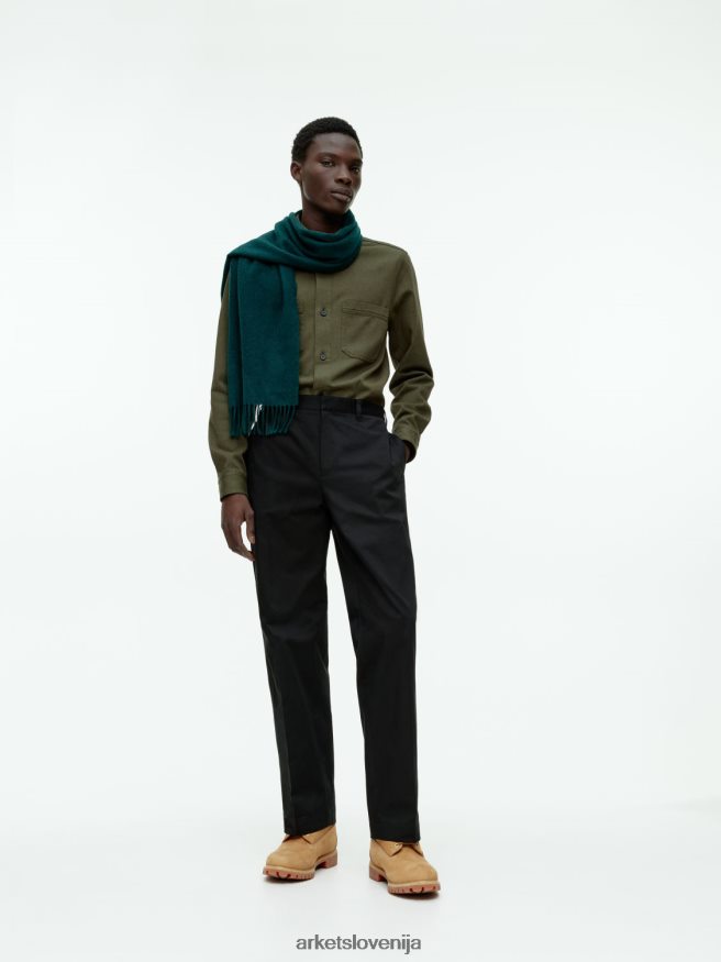 oblačila sl ARKET moški majica iz bombažnega keperja zelena 6X02XV968