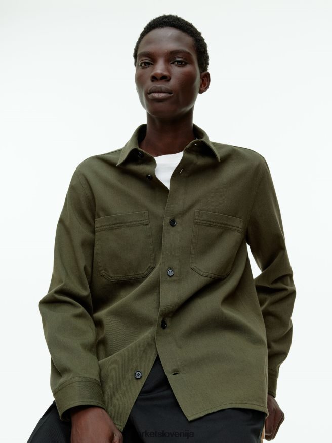 oblačila sl ARKET moški majica iz bombažnega keperja zelena 6X02XV968