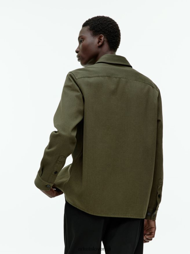 oblačila sl ARKET moški majica iz bombažnega keperja zelena 6X02XV968