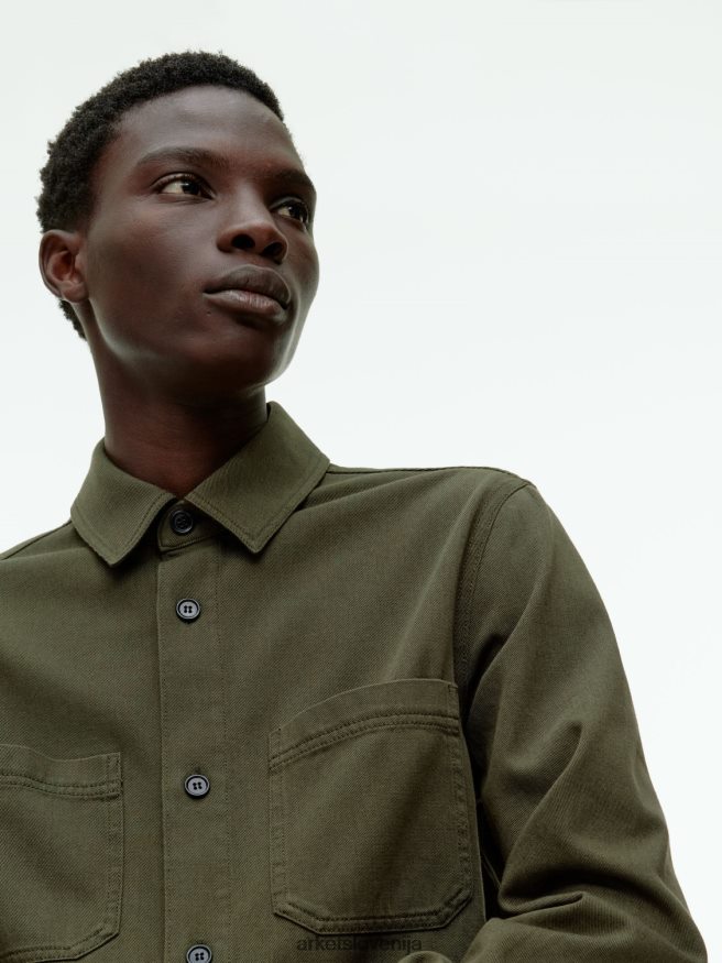 oblačila sl ARKET moški majica iz bombažnega keperja zelena 6X02XV968