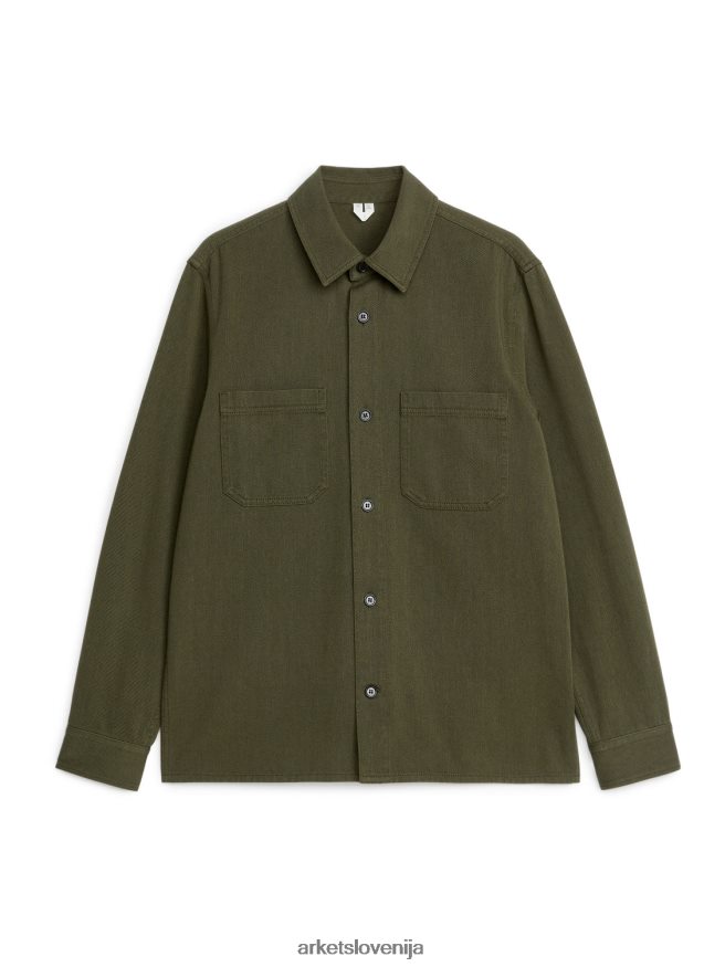 oblačila sl ARKET moški majica iz bombažnega keperja zelena 6X02XV968