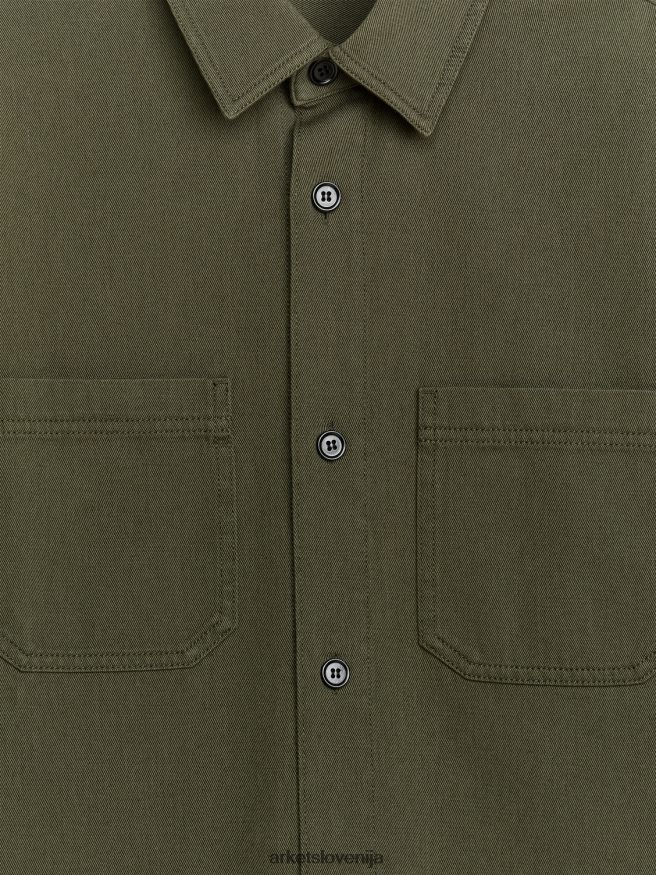 oblačila sl ARKET moški majica iz bombažnega keperja zelena 6X02XV968