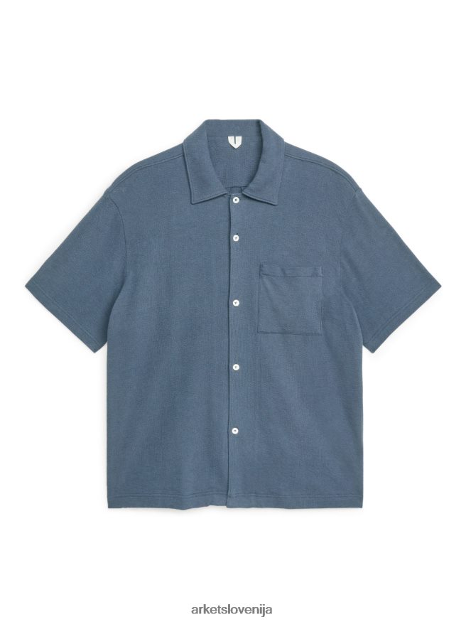 oblačila sl ARKET moški majica iz boucle džersija jekleno modra 6X02XV937