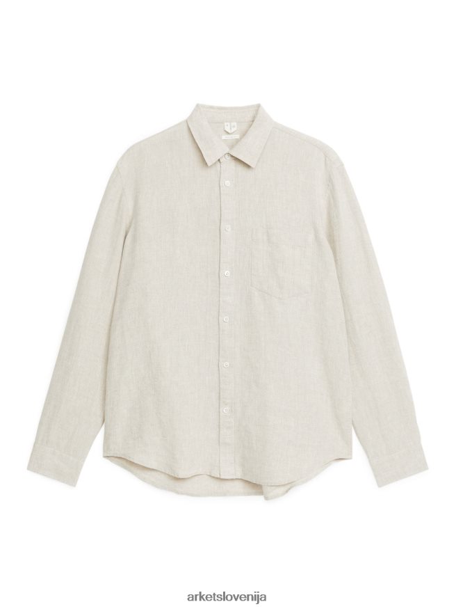 oblačila sl ARKET moški navadna lanena srajca bež 6X02XV946