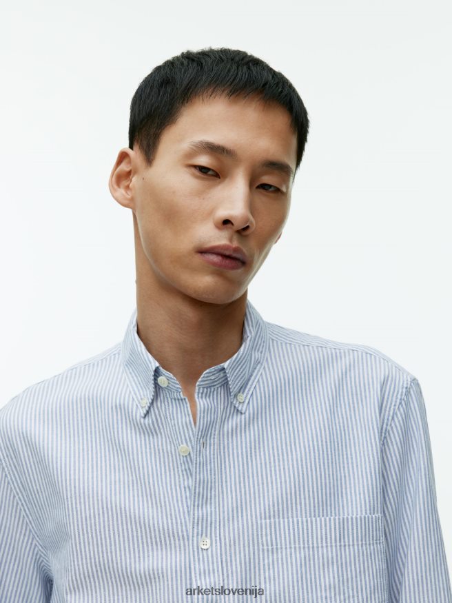 oblačila sl ARKET moški oxford majica modra/črtasta 6X02XV973