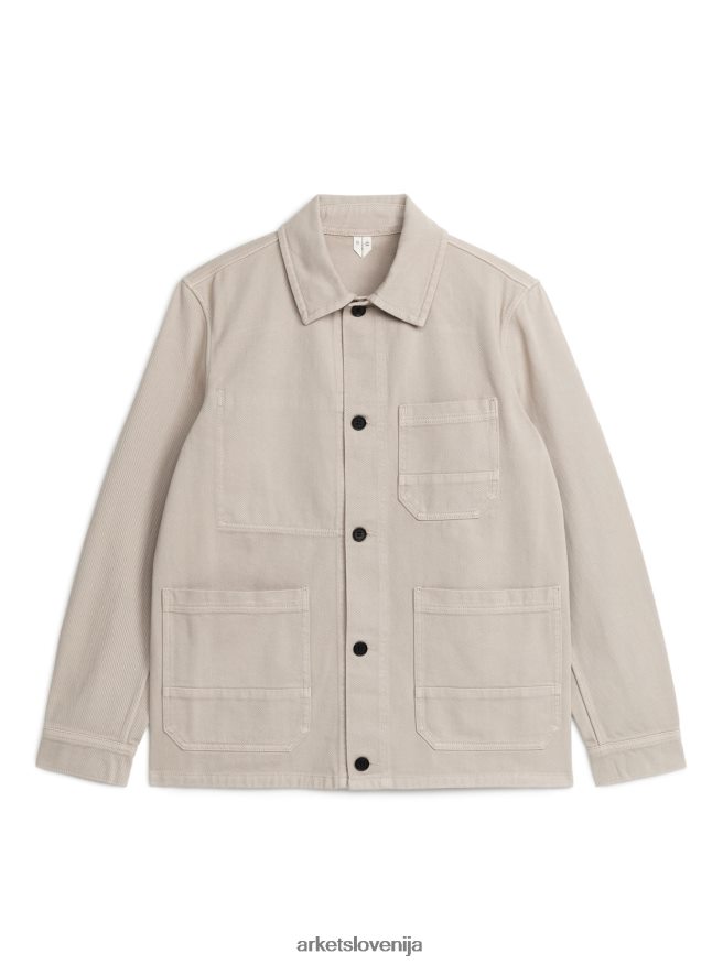 oblačila sl ARKET moški prebarvana majica iz keperja svetlo mol 6X02XV961