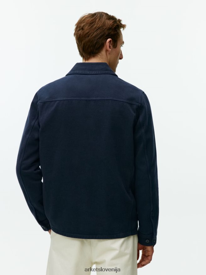 oblačila sl ARKET moški prebarvana majica iz keperja temno modra 6X02XV965