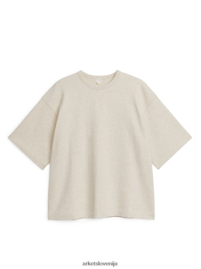 oblačila sl ARKET moški pulover s kratkimi rokavi bež 6X02XV1020