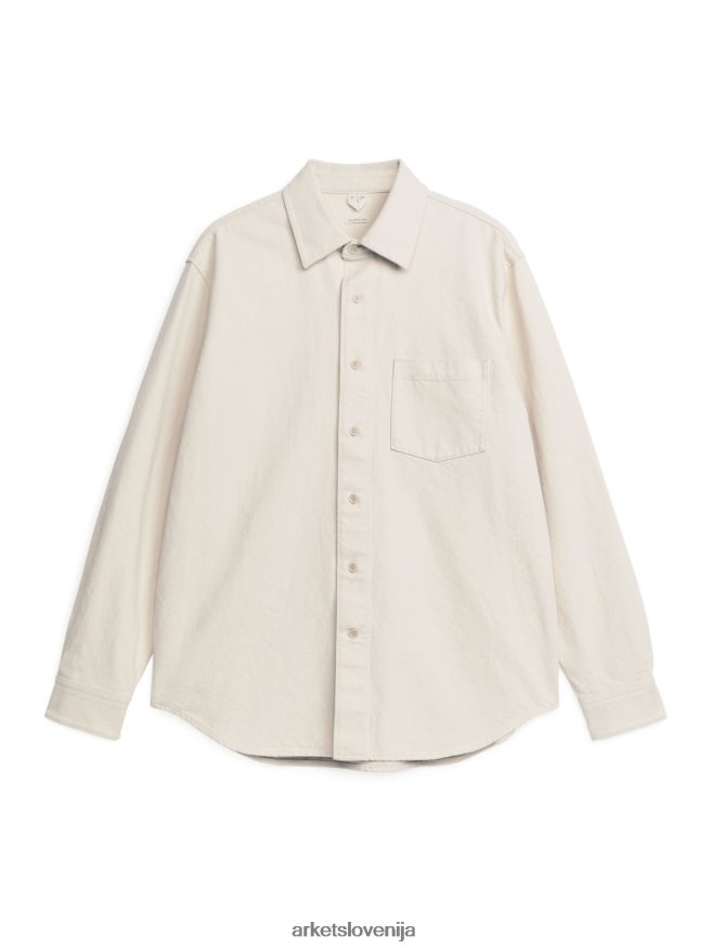 oblačila sl ARKET moški sproščena denim srajca ekru 6X02XV957
