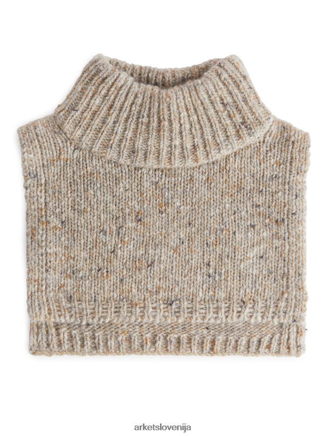 dodatki sl ARKET otroci neps mock roll-neck bež melanž 6X02XV1660