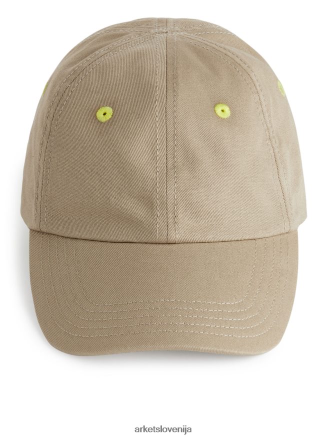 dodatki sl ARKET otroci bombažna platnena kapa bež 6X02XV1639