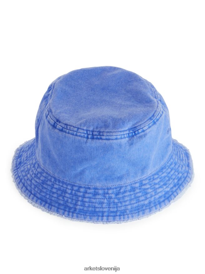 dodatki sl ARKET otroci klobuk z neobdelanim robom modra 6X02XV1635