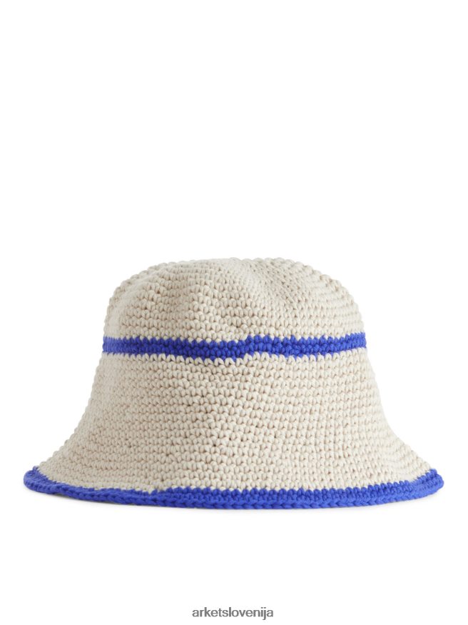 dodatki sl ARKET otroci kvačkana sončna kapa bež/modra 6X02XV1693