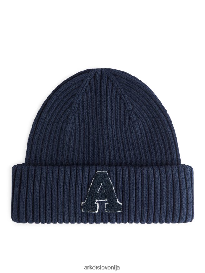 dodatki sl ARKET otroci rebrasta kapa temno modra 6X02XV1649