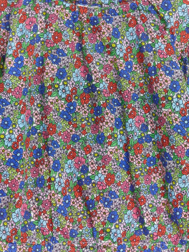 oblačila sl ARKET otroci bluza z balonastimi rokavi modra/cvetlična 6X02XV1731