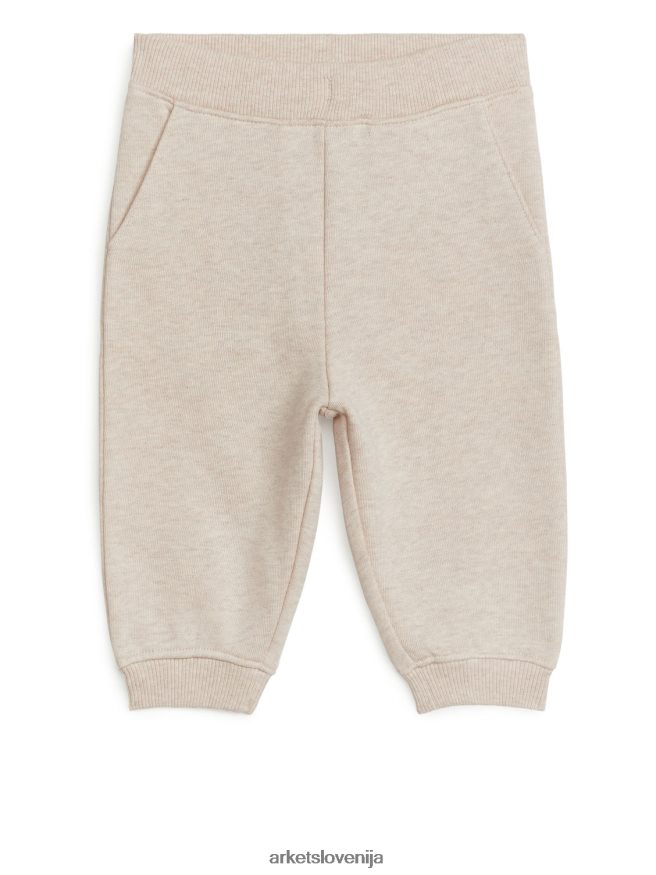 oblačila sl ARKET otroci bombažne trenirke ovseni melange 6X02XV1738