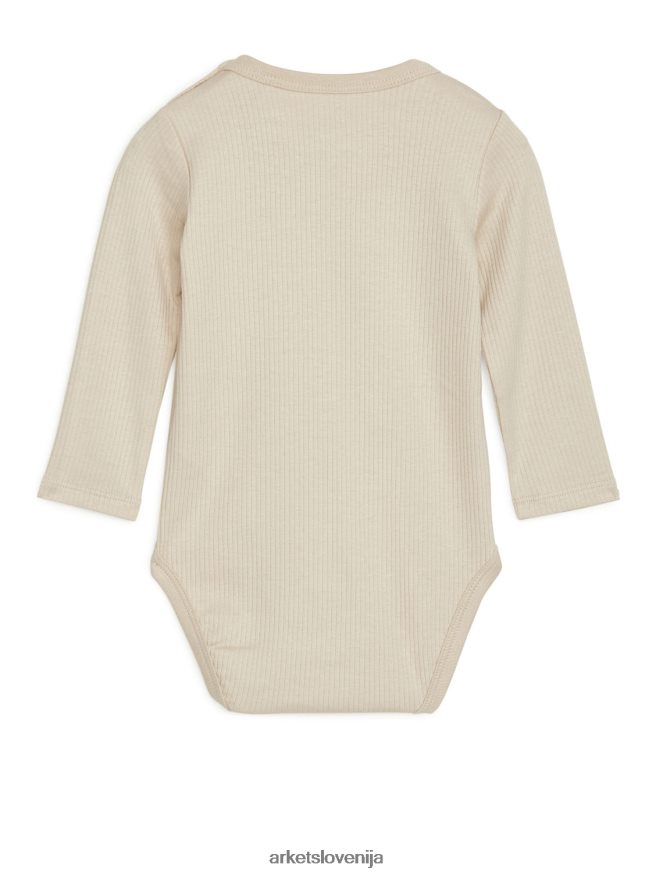 oblačila sl ARKET otroci bombažni bodi iz liocela svetlo bež 6X02XV1755