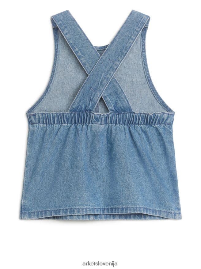 oblačila sl ARKET otroci denim dungaree obleka modra 6X02XV1741