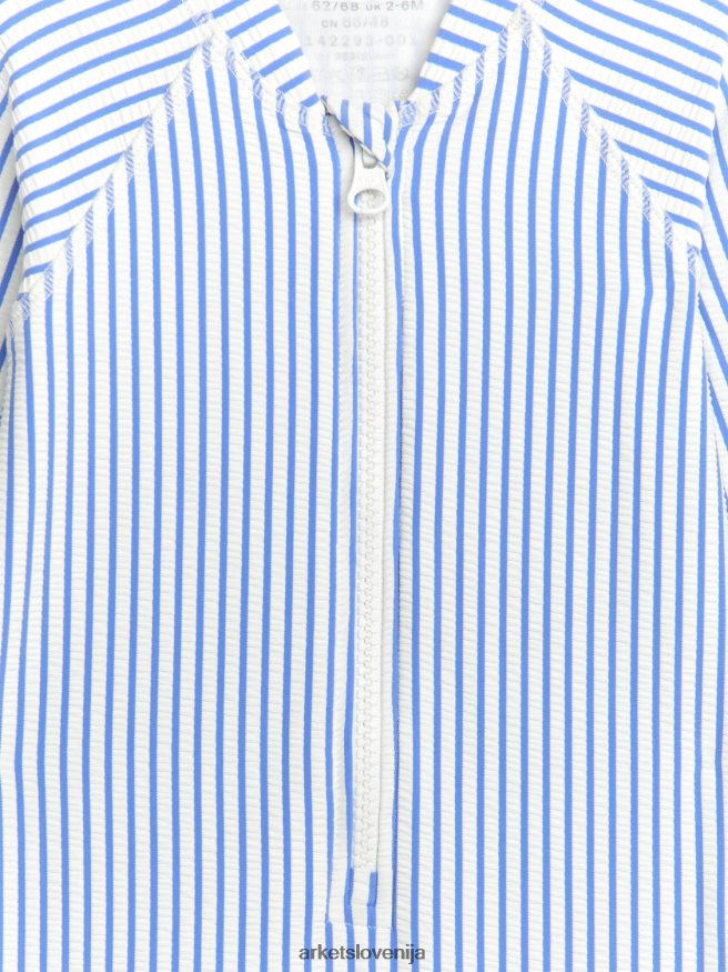 oblačila sl ARKET otroci dolgi seersucker uv plavalni kombinezon modra/črtasta 6X02XV1752