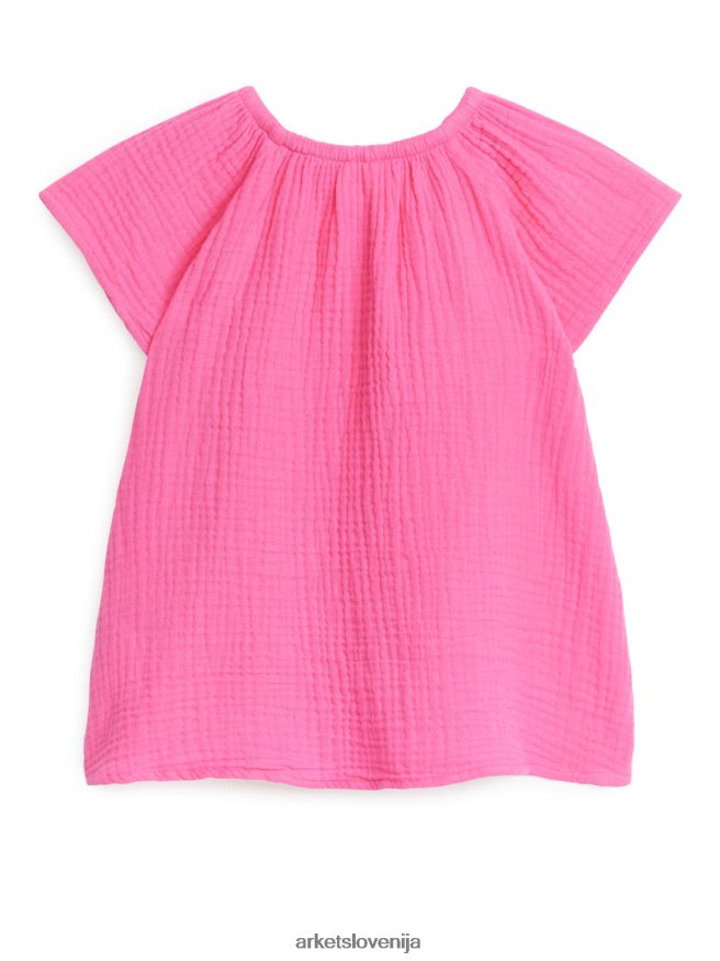 oblačila sl ARKET otroci kratka obleka iz gaze roza 6X02XV1739