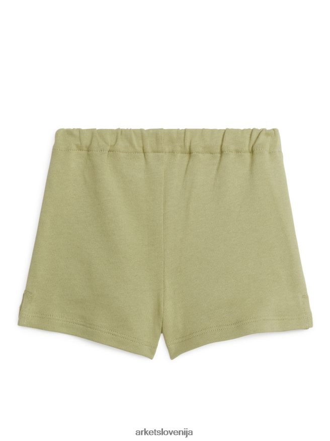 oblačila sl ARKET otroci kratke hlače iz bombažnega frotirja kaki zelena 6X02XV1742