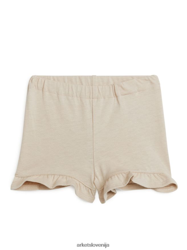 oblačila sl ARKET otroci kratke hlače iz džersija z volančki bež 6X02XV1729