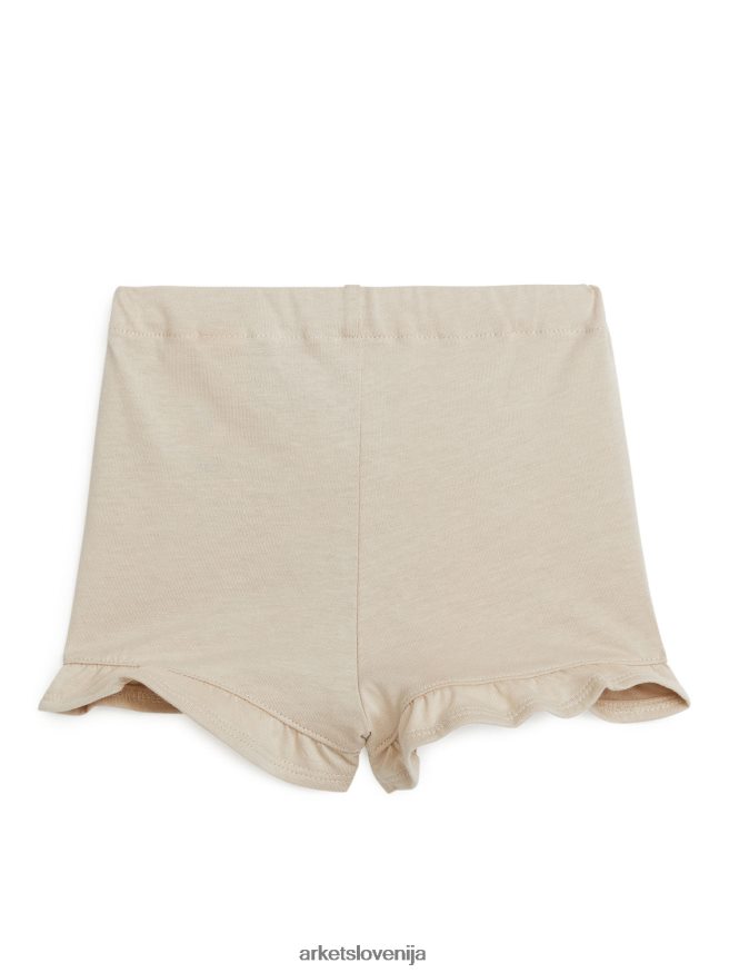 oblačila sl ARKET otroci kratke hlače iz džersija z volančki bež 6X02XV1729