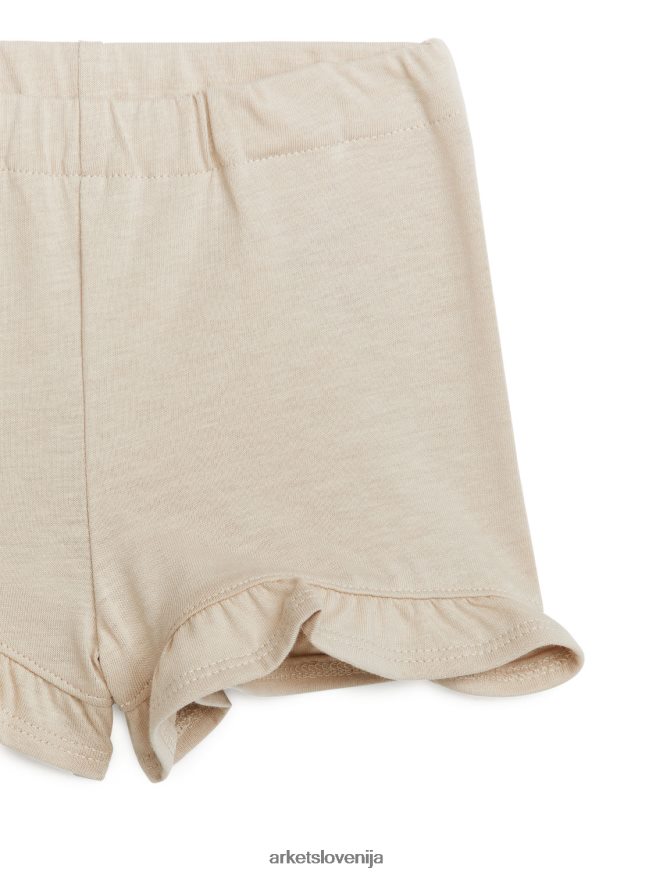 oblačila sl ARKET otroci kratke hlače iz džersija z volančki bež 6X02XV1729