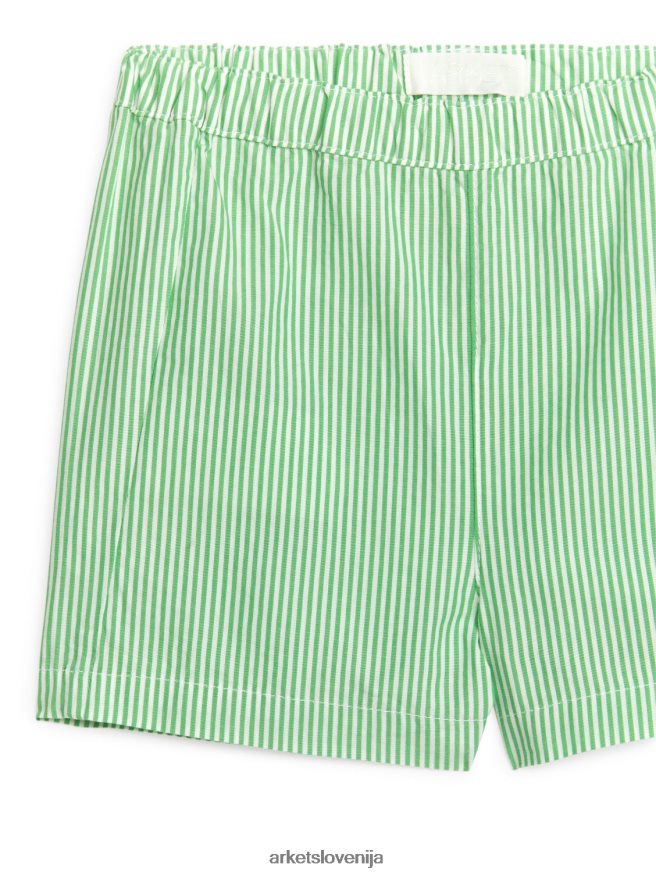 oblačila sl ARKET otroci kratke hlače iz keperja zelena/bela 6X02XV1711