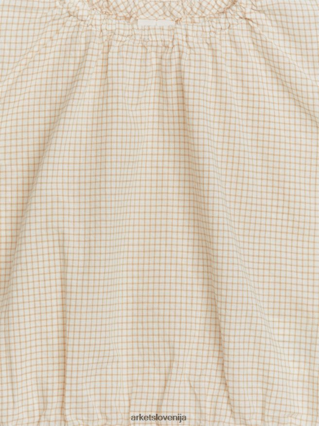 oblačila sl ARKET otroci majica brez rokavov bež/karirano 6X02XV1702