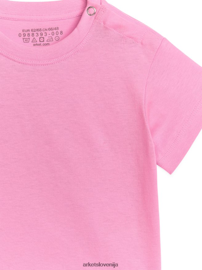 oblačila sl ARKET otroci majica s kratkimi rokavi roza 6X02XV1748