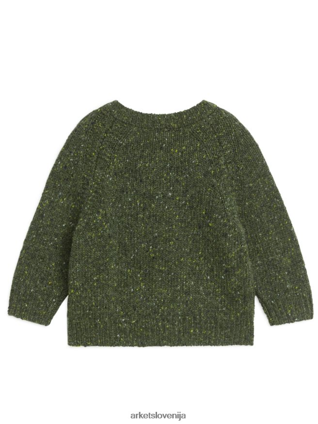 oblačila sl ARKET otroci neps volnena jopica zelena/neps 6X02XV1763