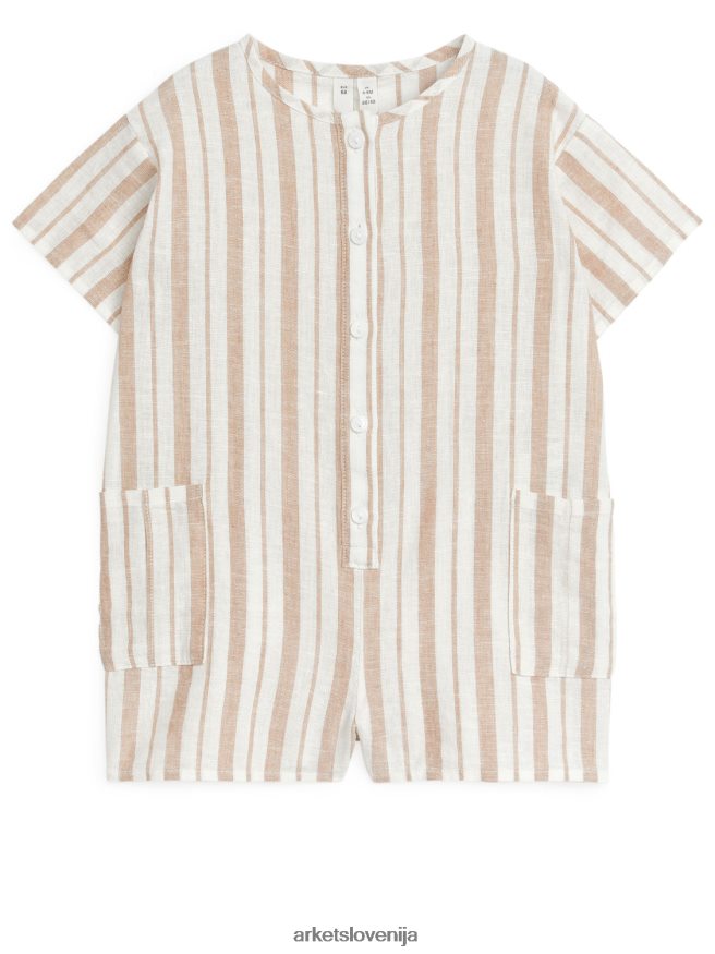 oblačila sl ARKET otroci platnene hlače bež/črte 6X02XV1700
