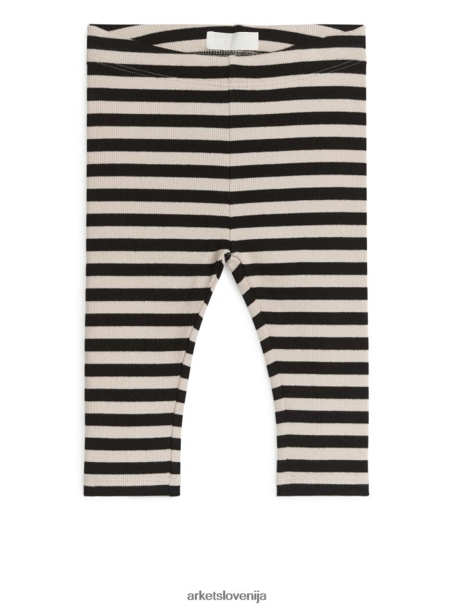 oblačila sl ARKET otroci rebraste pajkice črna/bež 6X02XV1736
