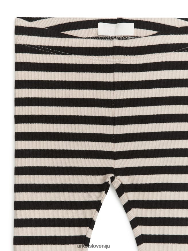 oblačila sl ARKET otroci rebraste pajkice črna/bež 6X02XV1736