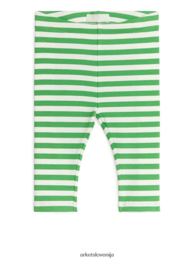 oblačila sl ARKET otroci rebraste pajkice zelena/bela 6X02XV1713