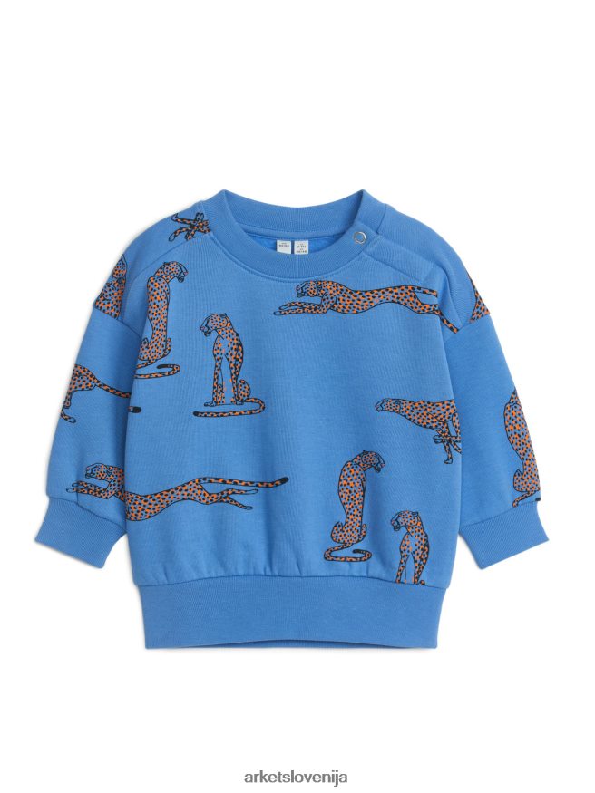 oblačila sl ARKET otroci sproščen pulover modra/gepard 6X02XV1686