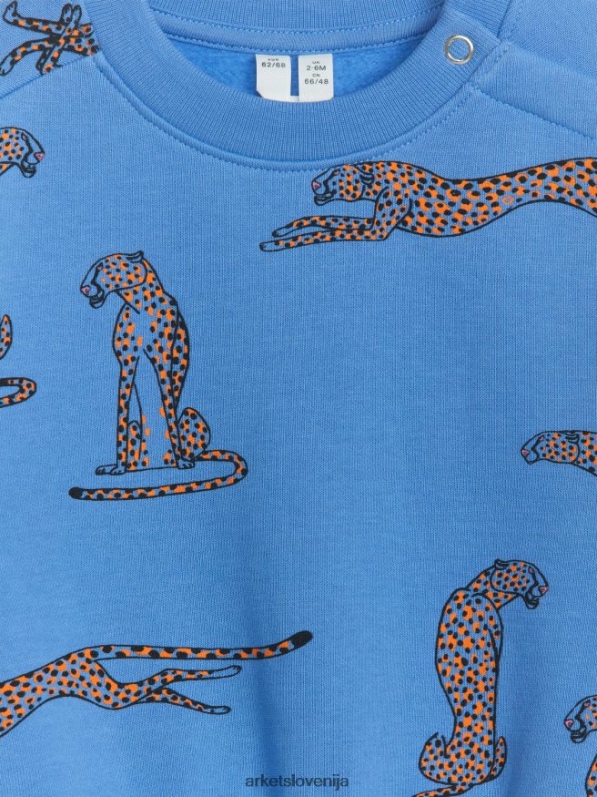 oblačila sl ARKET otroci sproščen pulover modra/gepard 6X02XV1686