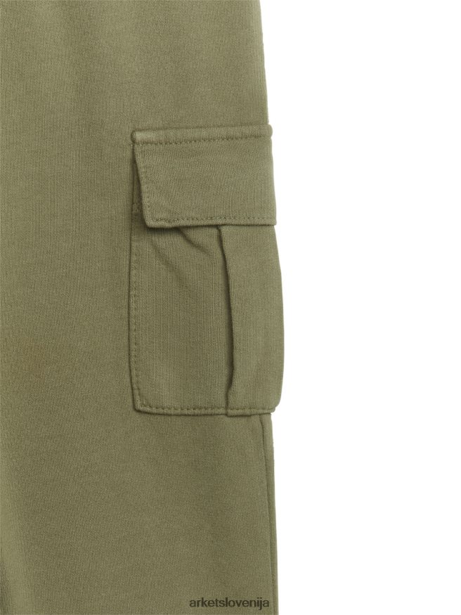 oblačila sl ARKET otroci uporabne hlače iz džersija kaki zelena 6X02XV1689