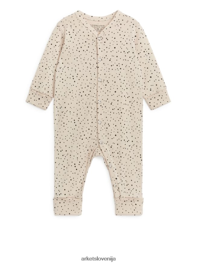 oblačila sl ARKET otroci vse-v-enem komplet pižam 2 svetlo bež/črna 6X02XV1753