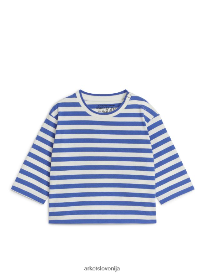 oblačila sl ARKET otroci zgornji del z dolgimi rokavi umazano bela/modra 6X02XV1746
