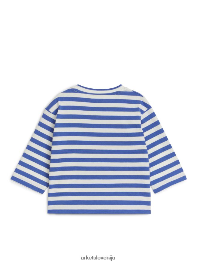 oblačila sl ARKET otroci zgornji del z dolgimi rokavi umazano bela/modra 6X02XV1746