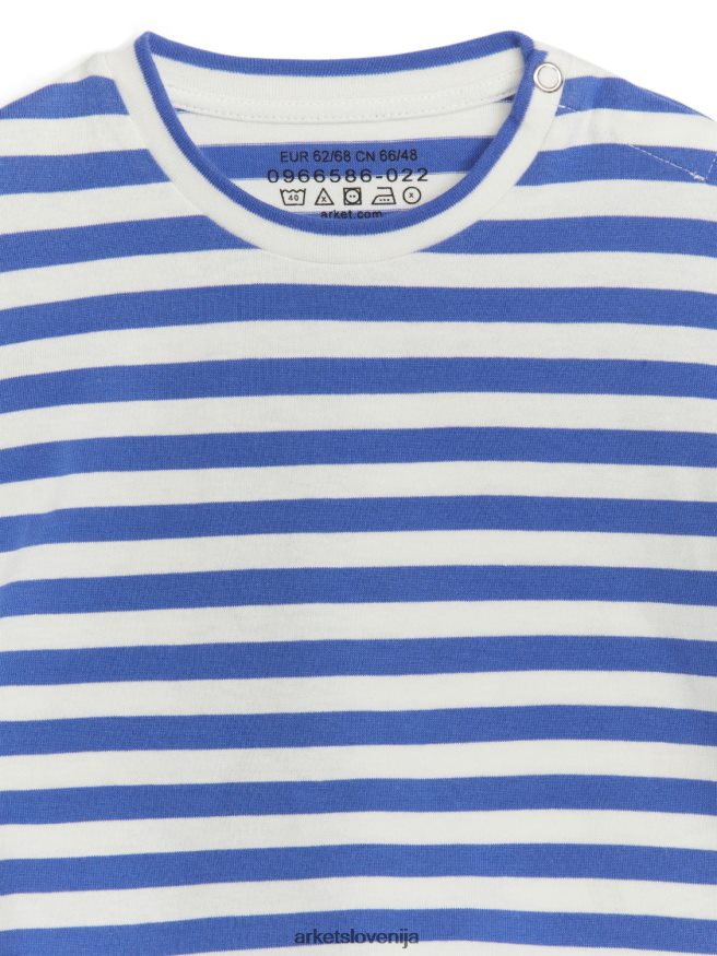 oblačila sl ARKET otroci zgornji del z dolgimi rokavi umazano bela/modra 6X02XV1746